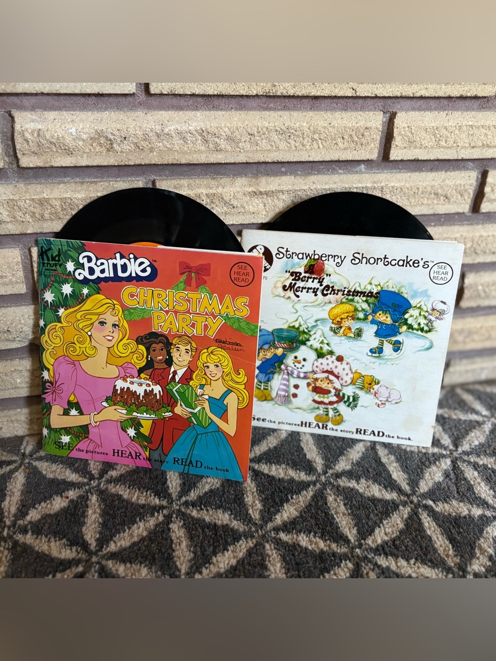 80's Kids TV Cartoon Book and Records - 2 - Barbie - Strawberry Shortcake